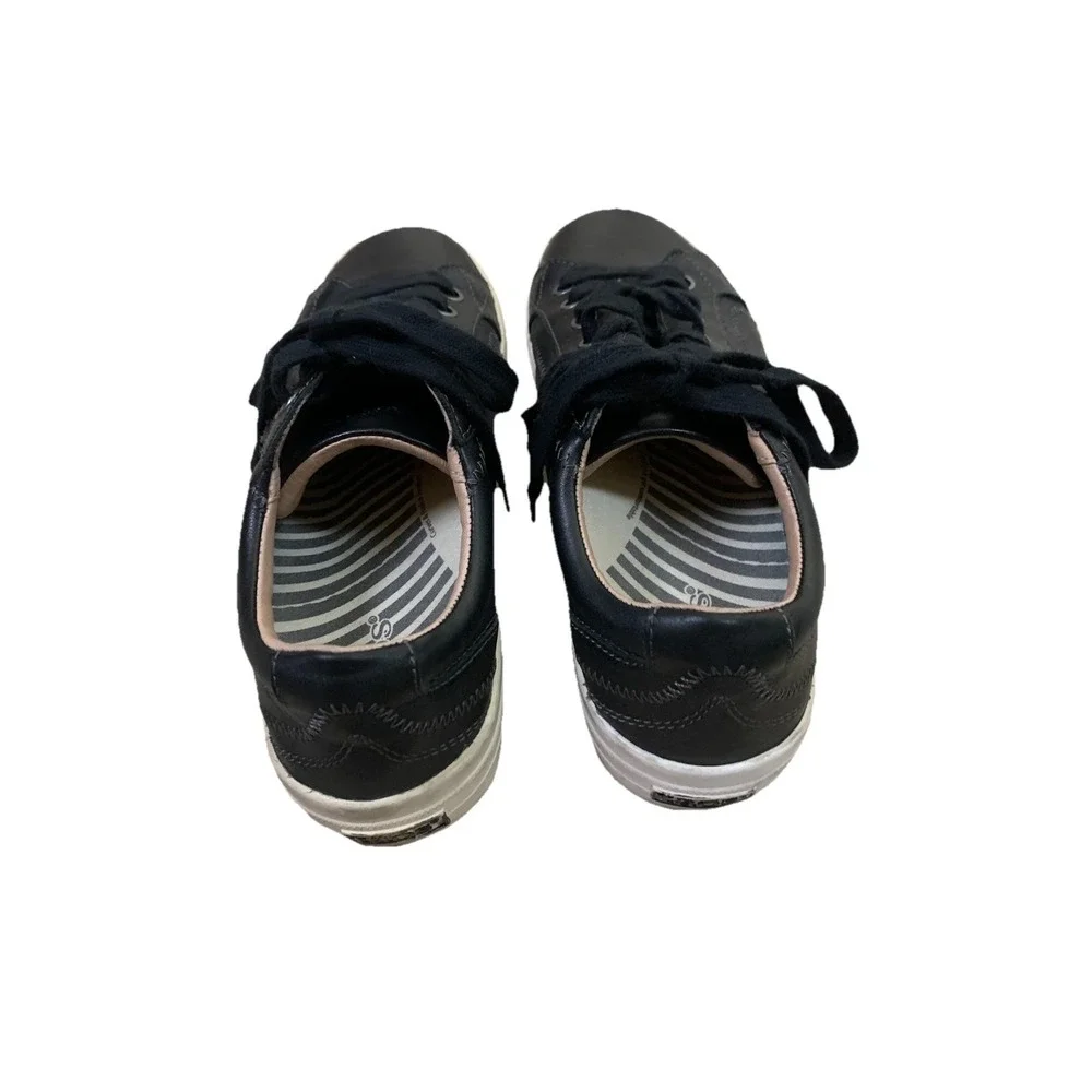 Taos Black Leather Low Top Comfort Sneakers Casual Shoes Womens 6